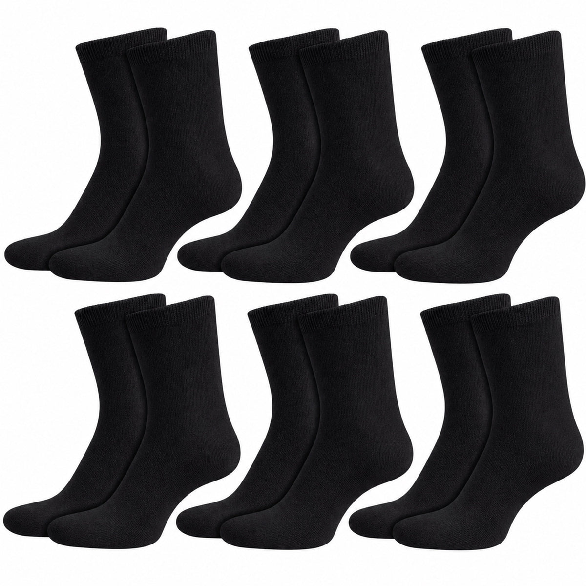 Sock Stack 6 Pairs Kids Cotton Rich School Socks Ankle Breathable Durable Uniform Unisex