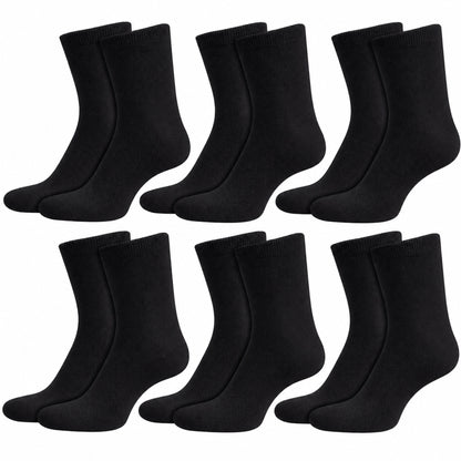 Sock Stack 6 Pairs Kids Cotton Rich School Socks Ankle Breathable Durable Uniform Unisex