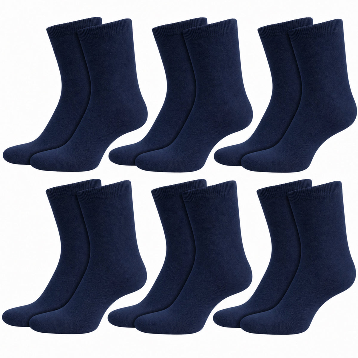 Sock Stack 6 Pairs Kids Cotton Rich School Socks Ankle Breathable Durable Uniform Unisex