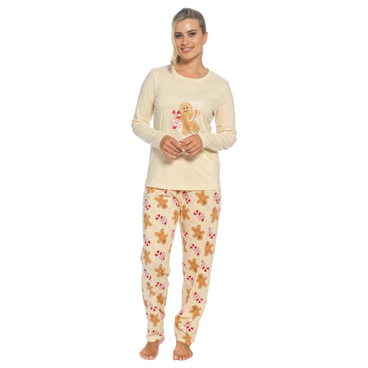 Daisy Dreamer Women's Cotton Pyjama Set With Elasticated Patterned Bottoms Super Soft Cosy Sleepwear