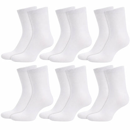 Sock Stack 6 Pairs Kids Cotton Rich School Socks Ankle Breathable Durable Uniform Unisex