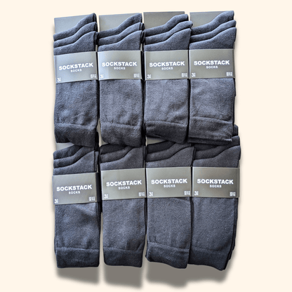 Sock Stack 24 Pairs Men's Cotton Colourful Heel Toe Black Argyle Diamond Easycare