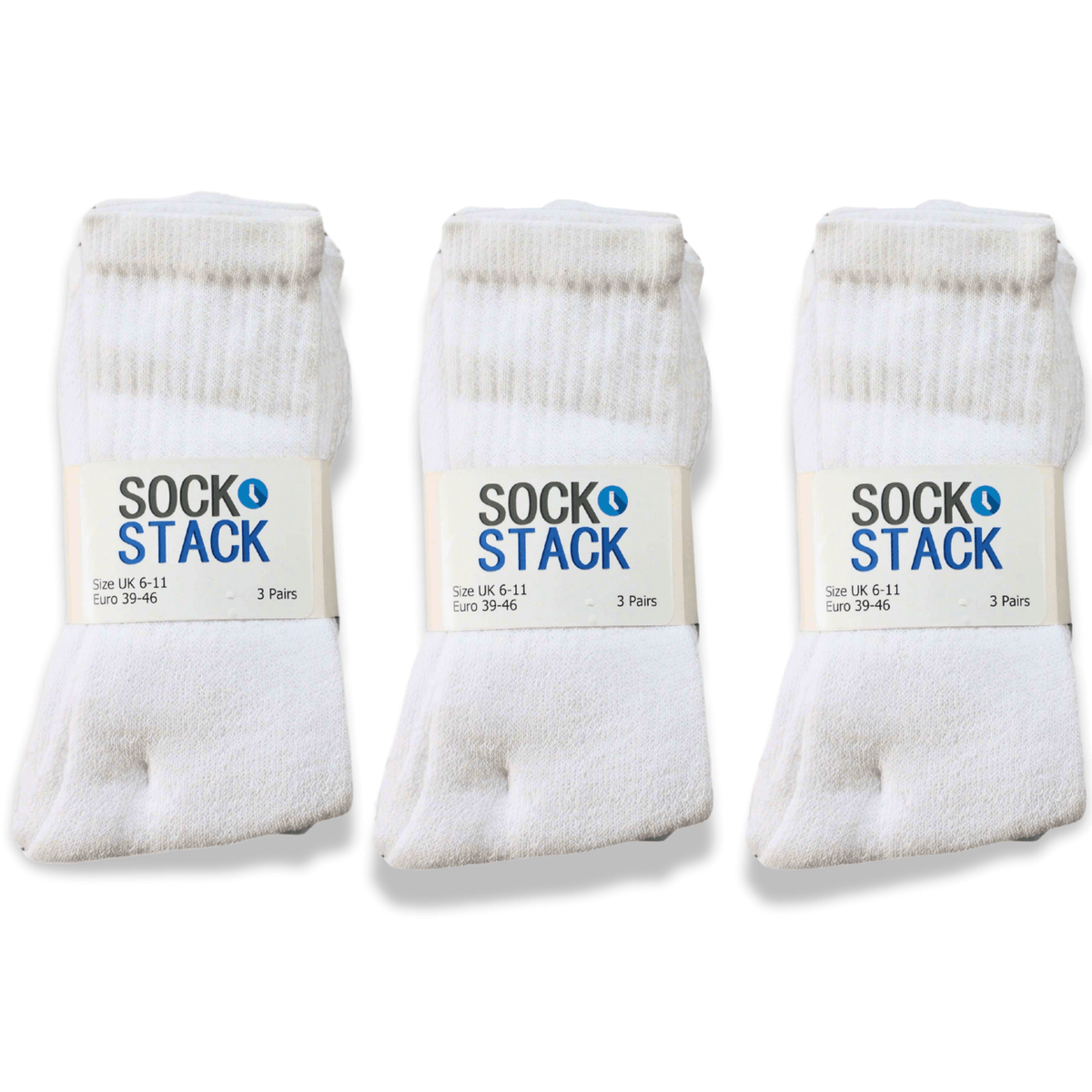 Sock Stack Men's Cotton Rich Performance Sport Socks | 30 Pairs | Black Grey White | UK 6-11