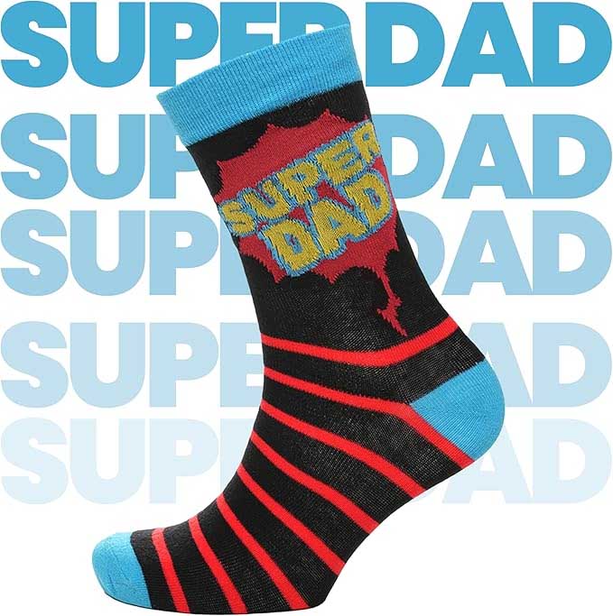 Sock Stack Men's Cotton Rich Novelty Dad Socks | Pack of 5 | Colourful Crew Length | UK 6-11