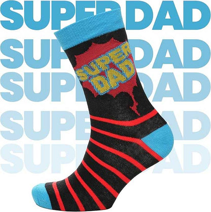 Sock Stack Men's Cotton Rich Novelty Dad Socks | Pack of 5 | Colourful Crew Length | UK 6-11
