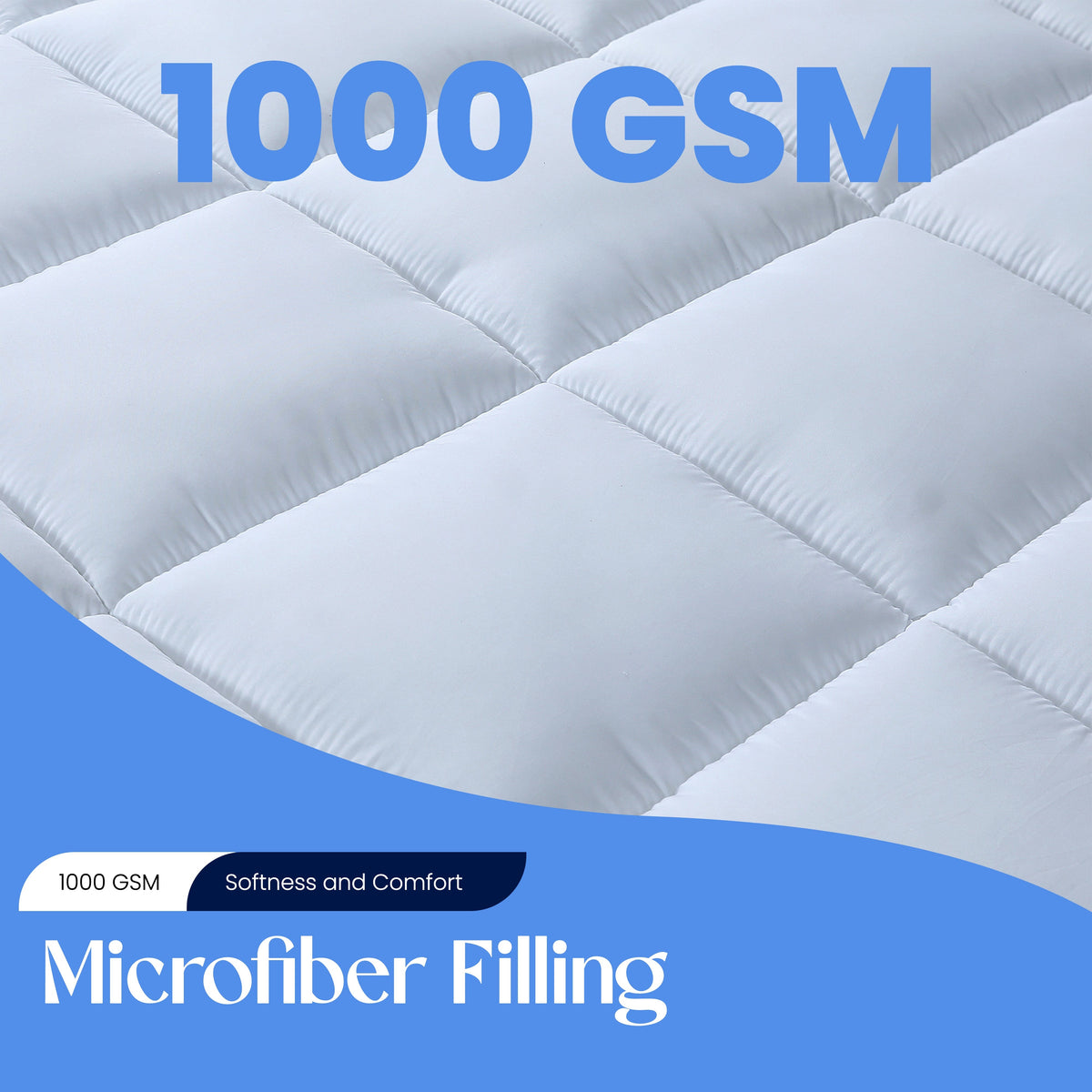 OLIVIA ROCCO Microfibre Mattress Topper Heavy Fill Extra Deep Anti Allergy Cooling