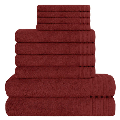 OLIVIA ROCCO Monaco 10 Piece Luxury Egyptian Cotton Towel Set 500 GSM With 4 Face Towels