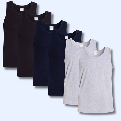 Men's Cotton Blend Gym Muscle Vests – Pack of 6 | Lightweight & Breathable