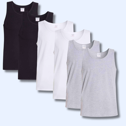 Men's Cotton Blend Gym Muscle Vests – Pack of 6 | Lightweight & Breathable