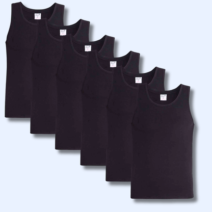 Men's Cotton Blend Gym Muscle Vests – Pack of 6 | Lightweight & Breathable