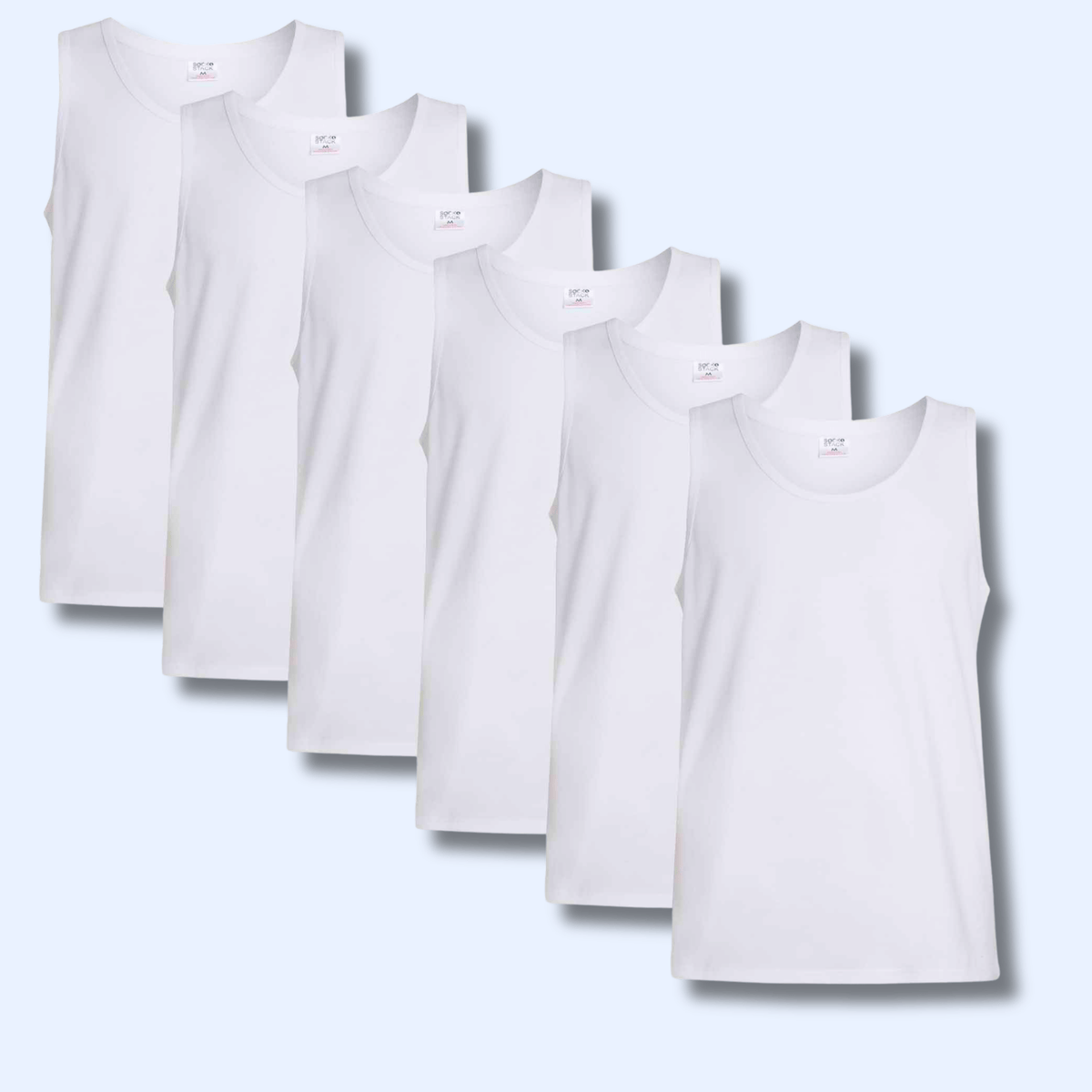 Men's Cotton Blend Gym Muscle Vests – Pack of 6 | Lightweight & Breathable