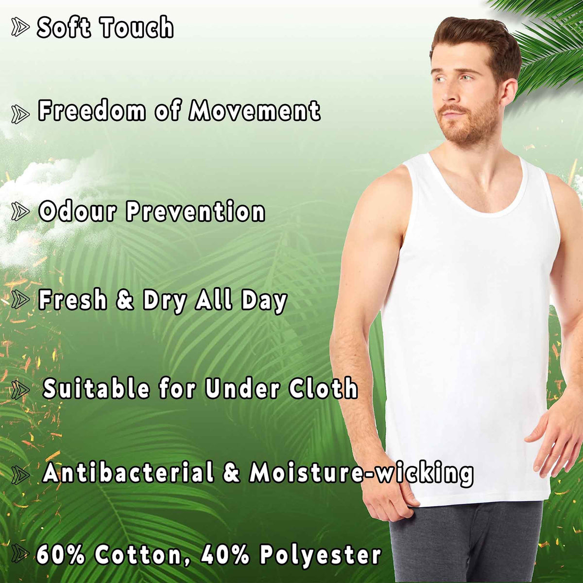 Men's Cotton Blend Gym Muscle Vests – Pack of 6 | Lightweight & Breathable