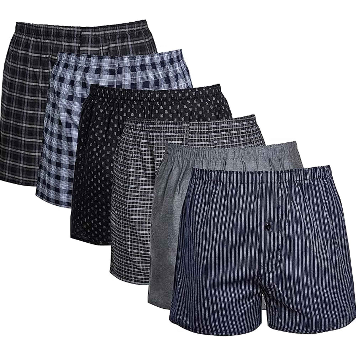 Sock Stack Men's Loose Fit Boxer Shorts | Pack of 6 | Soft Cotton Blend | S-2XL