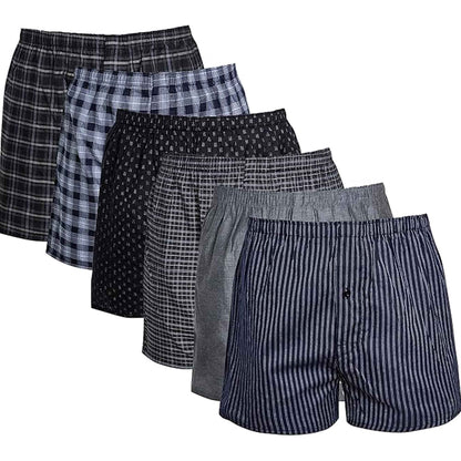 Sock Stack Men's Loose Fit Boxer Shorts | Pack of 6 | Soft Cotton Blend | S-2XL