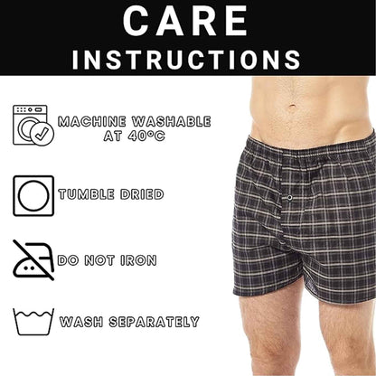 Sock Stack Men's Loose Fit Boxer Shorts | Pack of 6 | Soft Cotton Blend | S-2XL