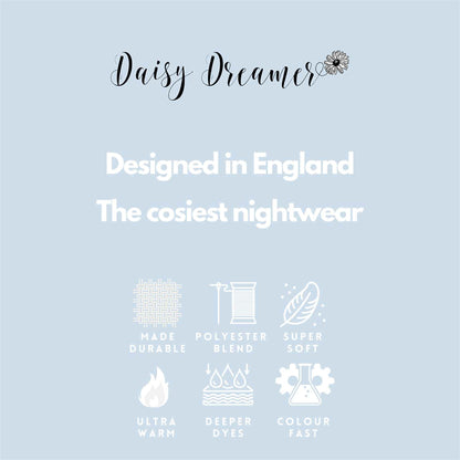 Daisy Dreamer Women's Fleece Hooded Robe Snuggle Touch Velvet-Soft Loungewear UK Sizes