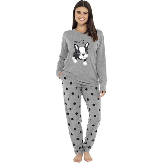 Daisy Dreamer Women's Cotton Pyjama Set With Elasticated Patterned Bottoms Super Soft Cosy Sleepwear