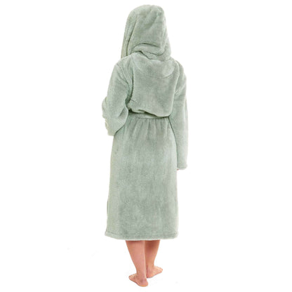 Daisy Dreamer Women's Fleece Hooded Robe Snuggle Touch Velvet-Soft Loungewear UK Sizes