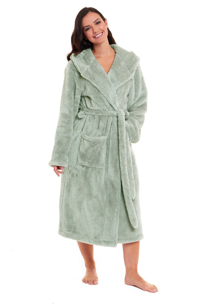 Daisy Dreamer Women's Fleece Hooded Robe Snuggle Touch Velvet-Soft Loungewear UK Sizes